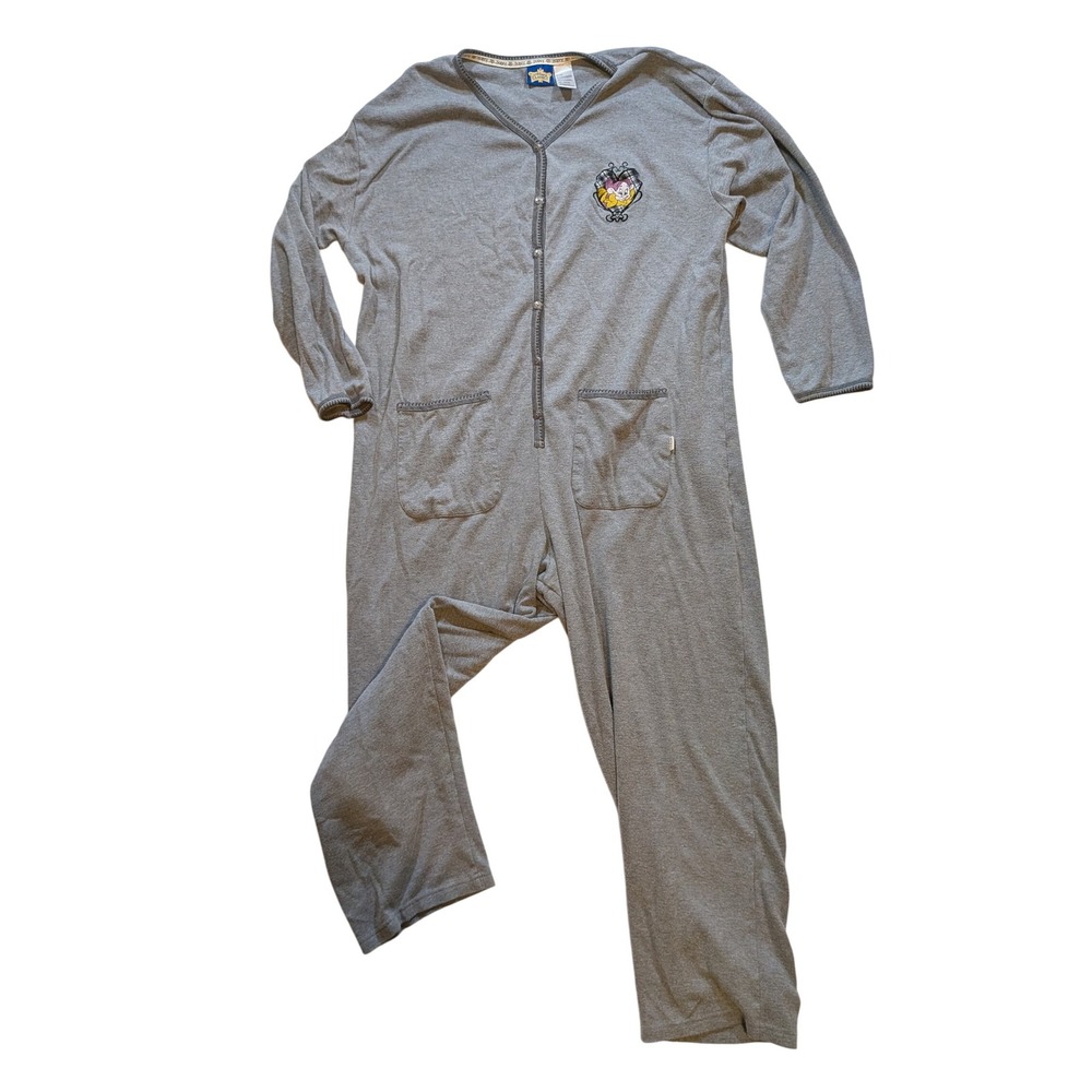 Disney Classics Dopey One Piece Pajama Jumpsuit Sleepwear‎ Women's Medium Gray